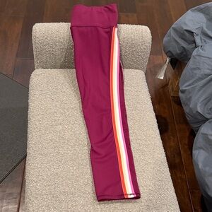 Athleta Women's Purple Leggings with Striped Detail